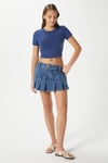 Kadın Serra %100 Pamuk Lacivert Crop Top