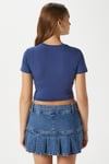 Kadın Serra %100 Pamuk Lacivert Crop Top
