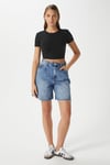 Kadın Serra %100 Pamuk Siyah Crop Top