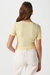 Kadın Serra %100 Pamuk Tereyağ Sarısı Crop Top