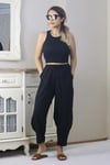 Kadın Siyah Ayrobin Şalvar Pantolon