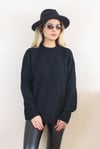 Kadın Siyah Oversize Basic Kazak