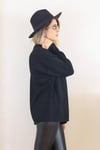 Kadın Siyah Oversize Basic Kazak