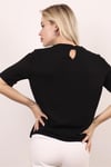 Kadın Siyah Premium Doku Viscose Kazak