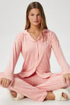 Kadın Sweety Extra Soft Pembe Kalpli Pijama Takımı