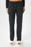 Kadın Sweety Extra Soft Siyah Kalpli Pijama Takımı