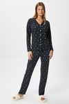 Kadın Sweety Extra Soft Siyah Kalpli Pijama Takımı