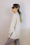 Kadın Taş Rengi Oversize Basic Kazak