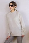 Kadın Taş Rengi Oversize Basic Kazak