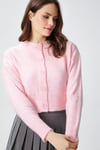 Kadın Tilia Crop Pembe Örgü Hırka