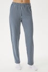 Kadın Timeless Ekstra Soft İndigo Çizgili Pijama Takımı