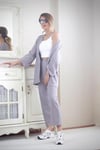 Kadın Tiril Gri Kimono Pantolon Alt Üst Takım