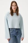 Kadın Vegas Mavi Şardonlu Crop Sweatshirt