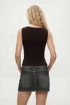 Kadın Willy Lux Touch Kolsuz Önü Gizli Fermuarlı Kahverengi Örme Bluz