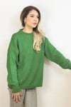 Kadın Yeşil  Oversize Basic Kazak