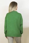 Kadın Yeşil  Oversize Basic Kazak