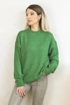 Kadın Yeşil  Oversize Basic Kazak