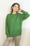 Kadın Yeşil  Oversize Basic Kazak