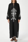 Modest Kadın Elina Nakışlı Püsküllü Yırtmaçlı Viskon Yazlık Elbise