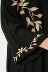 Modest Kadın Glowy Nakışlı Siyah Gold %100 Viskon Cepli Geniş Kesim Uzun Yazlık Elbise