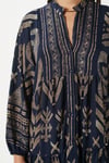 Modest Shine Lacivert Gold Kadın %100 Viskon Maksi Boy Uzun Yazlık Elbise