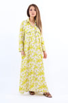 Prive Kadın Poem Yağ Yeşili %100 Viskon Düğmeli Uzun Elbise