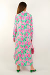 Prive Spring Yırtmaçlı Önden Düğmeli %100 Viskon Uzun Kimono Elbise