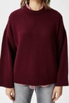 Ritnice Pntrst Bordo Bisiklet Yaka Oversize Triko Kazak