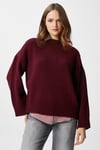 Ritnice Pntrst Bordo Bisiklet Yaka Oversize Triko Kazak