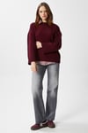 Ritnice Pntrst Bordo Bisiklet Yaka Oversize Triko Kazak