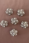 Rüzgargülü 6'li Set İncili Taşlı Metal Düğme 1,9 cm