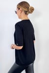 Viscose Doku End Premium Selection Siyah Kol Düğmeli Yarım Kol Triko Kazak
