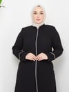 Günay Karaca Büyük Beden Yazlık Taşlı Kadın Ferace Abaya 4670-3