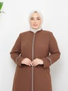 Günay Karaca Büyük Beden Yazlık Taşlı Kadın Ferace Abaya 4670-3