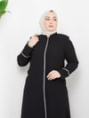 Günay Karaca Büyük Beden Yazlık Taşlı Kadın Ferace Abaya 4670-3