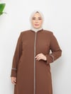 Günay Karaca Büyük Beden Yazlık Taşlı Kadın Ferace Abaya 4670-3