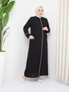 Günay Karaca Büyük Beden Yazlık Taşlı Kadın Ferace Abaya 4670-3