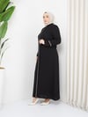 Günay Karaca Büyük Beden Yazlık Taşlı Kadın Ferace Abaya 4670-3