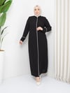 Günay Karaca Büyük Beden Yazlık Taşlı Kadın Ferace Abaya 4670-3