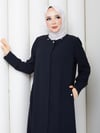 Günay Karaca Yazlık Ferace Pardesü Tam Boy Anne Büyük Beden  Kadın 2612 Siyah