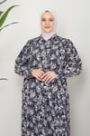 Günay Karaca Büyük Beden Etek Gömlek Desenli Viskon Kumaş Anne İkili Takım 2301