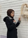 Kapüşonlu Ekose Desen Detaylı Kışlık Kaşe Pardesü  