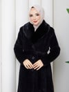 Doque Kadın Kışlık Kürk Kaban Yakası Kürklü 57041 Siyah