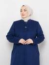 Büyük Beden Desenli  Anne Kışlık  Kaşe Pardesü 4670