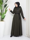 Doque Mevsimlik Kışlık Tam Boy Kazayağı Desen Kadın Mevlana Model Pardesü 55031