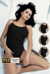 ÇK 0210 KADIN SATENLİ İNCE ASKILI ATLET 3'LÜ