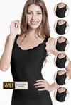 ÇK 0714 KADIN ELASTANLI DANTELLİ ATLET 6'LI