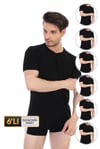 ÇK 0841 ERKEK RİBANA BİSİKLET YAKA T-SHİRT 6'LI