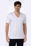 Erkek Derin V Yaka Beyaz T-shirt 936