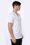 Erkek Derin V Yaka Beyaz T-shirt 936
